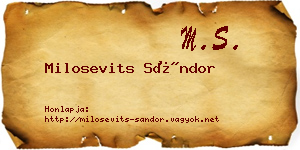 Milosevits Sándor névjegykártya
