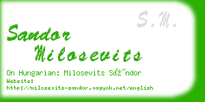 sandor milosevits business card